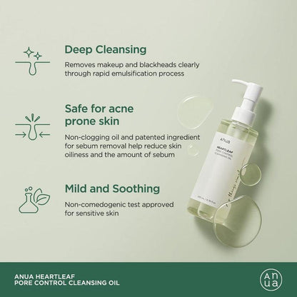 Anua Heartleaf Pore Control Cleansing Oil 200ml - Gaenari Cosmetics