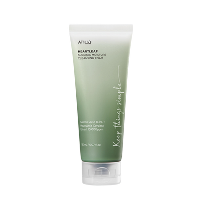 Anua Heartleaf Succinic Moisture Cleansing Foam 150ml - Gaenari Cosmetics